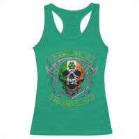 Irish Viking Racerback Tank Top Irish To The Bone Vintage Ireland Flag Skull