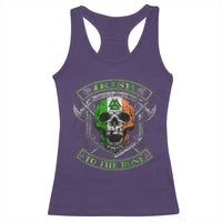 Irish Viking Racerback Tank Top Irish To The Bone Vintage Ireland Flag Skull