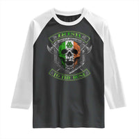Irish Viking Raglan Shirt Irish To The Bone Vintage Ireland Flag Skull