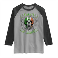 Irish Viking Raglan Shirt Irish To The Bone Vintage Ireland Flag Skull