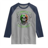 Irish Viking Raglan Shirt Irish To The Bone Vintage Ireland Flag Skull