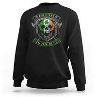 Irish Viking Sweatshirt Irish To The Bone Vintage Ireland Flag Skull