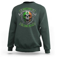 Irish Viking Sweatshirt Irish To The Bone Vintage Ireland Flag Skull