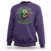 Irish Viking Sweatshirt Irish To The Bone Vintage Ireland Flag Skull
