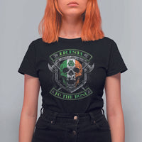 Irish Viking T Shirt For Women Irish To The Bone Vintage Ireland Flag Skull
