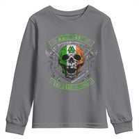 Irish Viking Youth Sweatshirt Irish To The Bone Vintage Ireland Flag Skull
