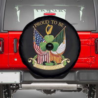 Proud To Be Irish American Spare Tire Cover Vintage Ireland USA Flag Shamrock Harp