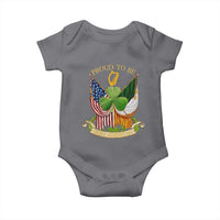 Proud To Be Irish American Baby Onesie Vintage Ireland USA Flag Shamrock Harp