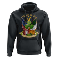 Proud To Be Irish American Hoodie Vintage Ireland USA Flag Shamrock Harp