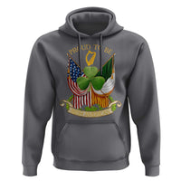Proud To Be Irish American Hoodie Vintage Ireland USA Flag Shamrock Harp
