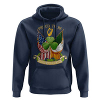 Proud To Be Irish American Hoodie Vintage Ireland USA Flag Shamrock Harp