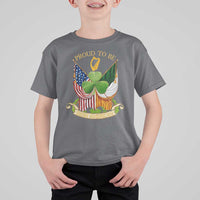 Proud To Be Irish American T Shirt For Kid Vintage Ireland USA Flag Shamrock Harp