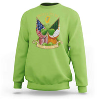 Proud To Be Irish American Sweatshirt Vintage Ireland USA Flag Shamrock Harp
