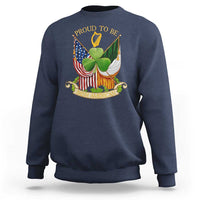 Proud To Be Irish American Sweatshirt Vintage Ireland USA Flag Shamrock Harp