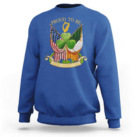 Proud To Be Irish American Sweatshirt Vintage Ireland USA Flag Shamrock Harp