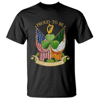 Proud To Be Irish American T Shirt Vintage Ireland USA Flag Shamrock Harp