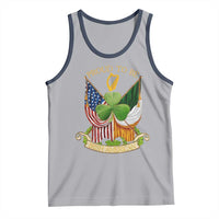 Proud To Be Irish American Tank Top Vintage Ireland USA Flag Shamrock Harp