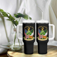 Proud To Be Irish American Tumbler With Handle Vintage Ireland USA Flag Shamrock Harp