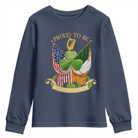 Proud To Be Irish American Youth Sweatshirt Vintage Ireland USA Flag Shamrock Harp