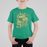 Irish Pride T Shirt For Kid Erin Go Bragh Harp Shamrock St Patrick's Day