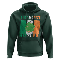 Funny St Patrick's Day Luckiest Rizzler Hoodie Vintage Ireland Flag Shamrock