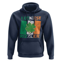 Funny St Patrick's Day Luckiest Rizzler Hoodie Vintage Ireland Flag Shamrock