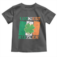 Funny St Patrick's Day Luckiest Rizzler Toddler T Shirt Vintage Ireland Flag Shamrock