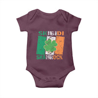 Funny St Patrick's Day Skibidi Shamrock Baby Onesie Vintage Ireland Flag Shamrock