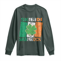 Funny St Patrick's Day Skibidi Shamrock Long Sleeve Shirt Vintage Ireland Flag Shamrock