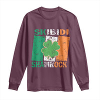 Funny St Patrick's Day Skibidi Shamrock Long Sleeve Shirt Vintage Ireland Flag Shamrock