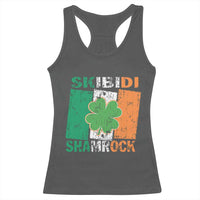 Funny St Patrick's Day Skibidi Shamrock Racerback Tank Top Vintage Ireland Flag Shamrock