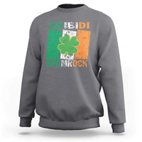 Funny St Patrick's Day Skibidi Shamrock Sweatshirt Vintage Ireland Flag Shamrock