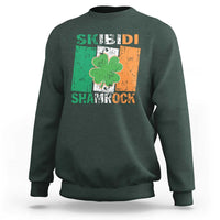 Funny St Patrick's Day Skibidi Shamrock Sweatshirt Vintage Ireland Flag Shamrock