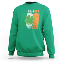 Funny St Patrick's Day Skibidi Shamrock Sweatshirt Vintage Ireland Flag Shamrock