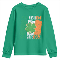 Funny St Patrick's Day Skibidi Shamrock Youth Sweatshirt Vintage Ireland Flag Shamrock