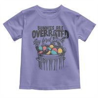 Funny Easter Day Racoon Toddler T Shirt Bunnies Are Overrated Stay Feral Eggs