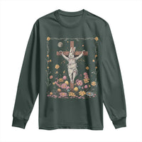 Christian Religious Easter Day Bunny Floral Christ Jesus Long Sleeve Shirt