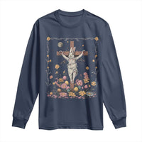 Christian Religious Easter Day Bunny Floral Christ Jesus Long Sleeve Shirt