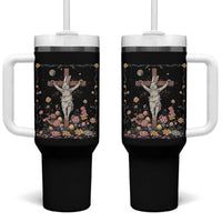 Christian Religious Easter Day Bunny Floral Christ Jesus Tumbler With Handle