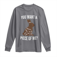 Funny You Want A Piece Of Me Long Sleeve Shirt Chocolate Easter Bunny