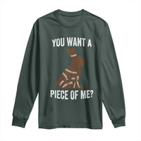 Funny You Want A Piece Of Me Long Sleeve Shirt Chocolate Easter Bunny