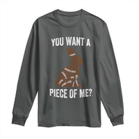Funny You Want A Piece Of Me Long Sleeve Shirt Chocolate Easter Bunny