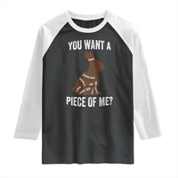 Funny You Want A Piece Of Me Raglan Shirt Chocolate Easter Bunny