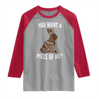 Funny You Want A Piece Of Me Raglan Shirt Chocolate Easter Bunny