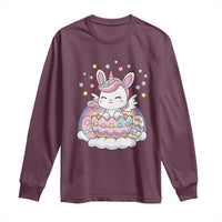 Funny Easter Unicorn Bunny Easter Eggs Long Sleeve Shirt