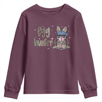 Funny Egg Hunter Youth Sweatshirt Bunny Hunting Backward Cap Camouflage