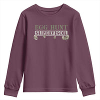 Funny Easter Egg Hunt Supervisor Youth Sweatshirt Camouflage Camo Egg Hunting Easter Day