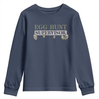 Funny Easter Egg Hunt Supervisor Youth Sweatshirt Camouflage Camo Egg Hunting Easter Day