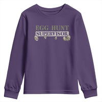 Funny Easter Egg Hunt Supervisor Youth Sweatshirt Camouflage Camo Egg Hunting Easter Day