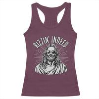 Funny Religious Christian Jesus Meme Racerback Tank Top Rizzin Indeed